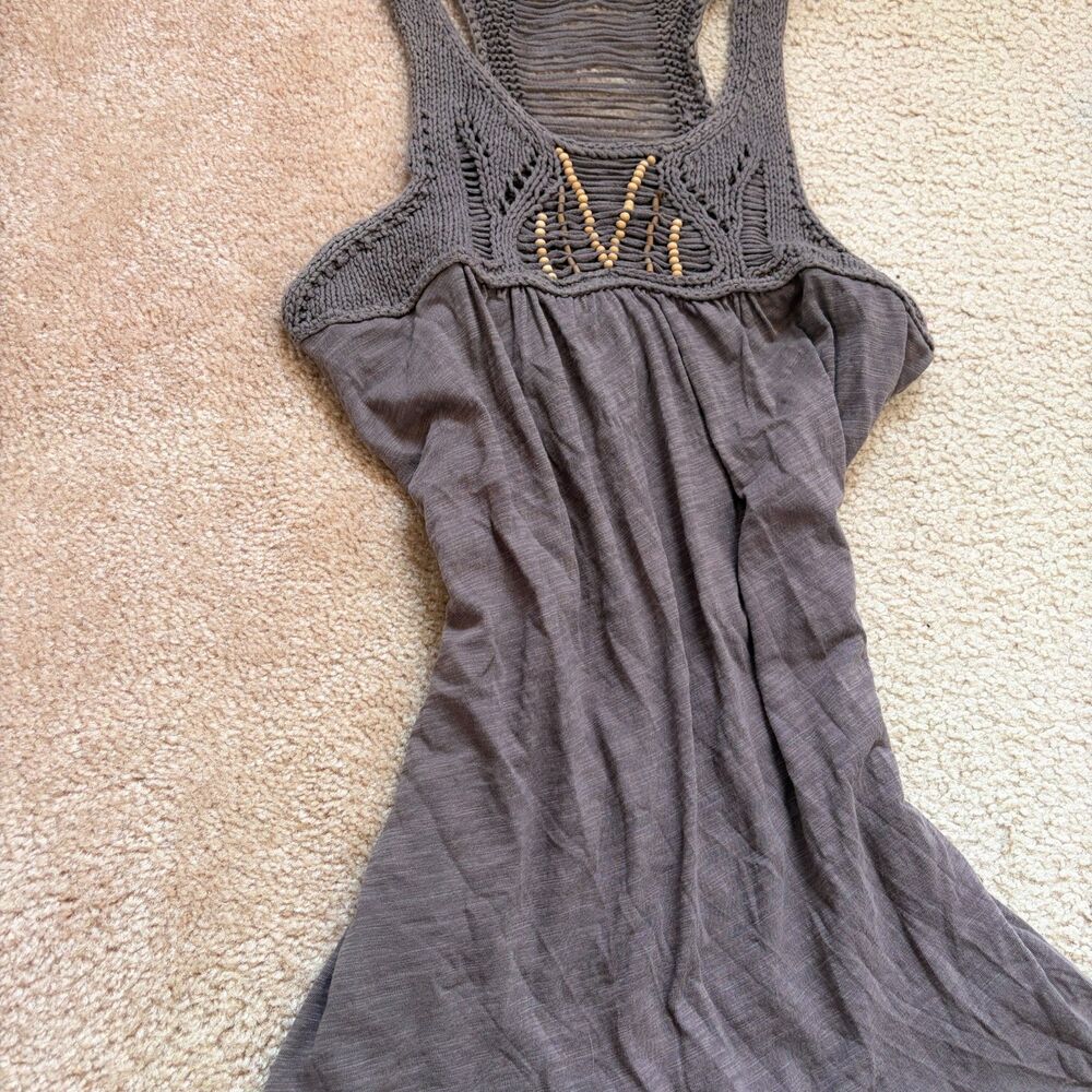 velvet boho fairycore knit crochet beaded racerback dress top